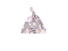 BABY 01312 Dětská čepička Šmoulinka Grey Rose 3-6m