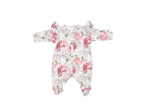 BABY 01332 Dětský župan s dlouhým rukávem Peonies 56/62