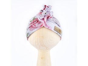 BABY 01359 Dětský turban Peonie 0-3m