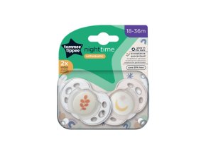 TOMMEE TIPPEE TTP43340094 Smoczki uspokajające NIGHT TIME 18-36m mix 2pak
