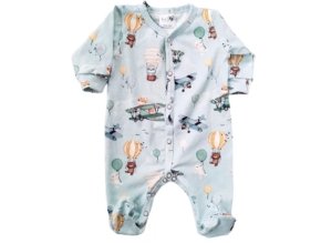 BABY 01592 Dětský župan s dlouhým rukávem Letadla 56/62