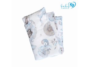 BABY 01623 Přikrývka a polštář 65x75 25x30 Teddy Blue