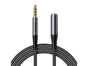 Joyroom SY-A09 Prodlužovací kabel AUX 3,5mm mini jack samice na 3,5mm mini jack samec, opletený, 1,2 m (černý)