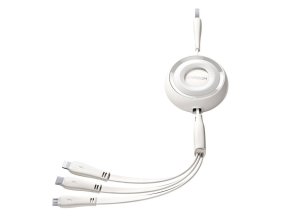 3v1 Joyroom Barevný kabel USB na USB-C/Lightning/Micro USB 3,5 A, 1 m (bílý)