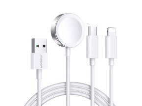 Magnetická nabíječka Apple Watch Joyroom S-IW008 Lightning + USB-C 5V 1,2 m (bílá)