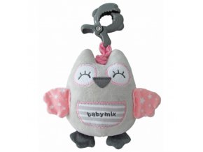 BABY MIX TK/P/1251-6700 Plyšová hrací skříňka Sova růžová 42591