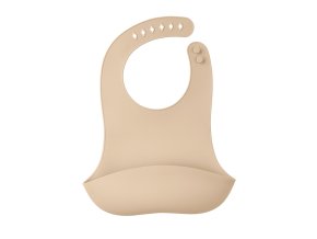 Mombella 01519 Silikonowy Śliniak  z Kieszonką Light Brown