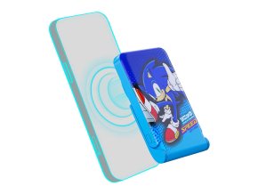 Magnetic powerbank OTL 5000 mAh, USB-C 15W, Sonic The Hedgehoh with stand (blue)