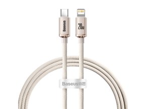 Kabel USB-C do iP Baseus Crystal Shine,  20W, 1.2m (różowy)
