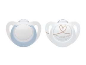 NUK 730690 Smoczek uspokajający silikonowy 0-2m-ce STAR 2szt/box