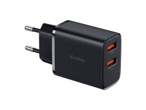 Mcdodo CH-5070 USB-A*2 mains charger, 12W (black)