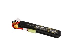 Gens ace 25C 1500mAh 3S1P 11.1V Nunchuck 2X Airsoft Gun Lipo Battery with mini Tamiya Plug
