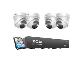 IP Camera ZOSI C225 4 pcs WiFi 5MP + NVR 8ch + 2TB HDD