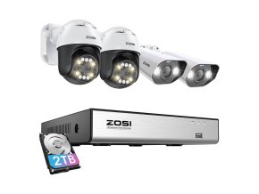 IP Camera ZOSI 2 pcs C296 WiFi 5MP & 2 pcs C182 WiFi 8MP + NVR 8ch + 2TB HDD