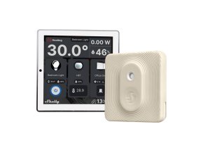 Set Shelly Wall Display Control Panel (white) + BLU H&T Ivory