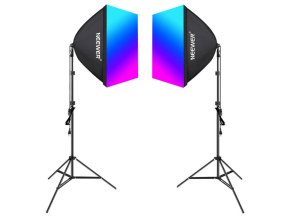 Kit Neewer NK800 two softboxes + bulbs RGB 24W 2700-6500K + tripods + barndoors