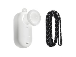 Silicone case with a leash Sunnylife for Insta360 GO 3S (white)