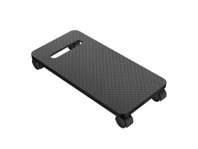 Desktop computer stand, on wheels (black)
