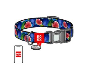 Waudog "Fig" nylon dog collar with QR code, size M