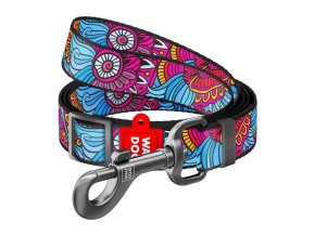 Waudog nylon dog leash, "Summer" pattern, 20 mm wide, length 152-183 cm