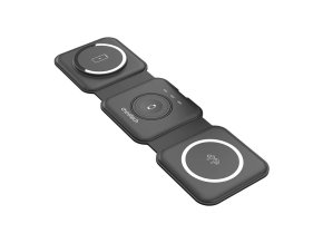 Magnetická bezdrátová nabíječka Choetech T588-F 3v1 15W (černá)