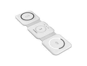 Magnetická bezdrátová nabíječka Choetech T588-F 3v1 15 W (bílá)