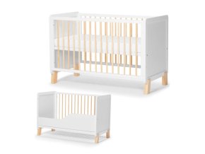 KINDERKRAFT Łóżeczko drewniane NICO barierka white