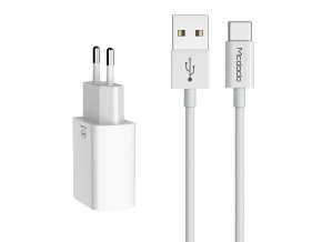 Mcdodo USB Dual Charger CH-6721 (EU) Type-C 1m Travel set (white)