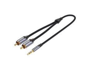 Cable Audio 2xRCA to 3.5mm Vention BCNBD 0.5m (grey)