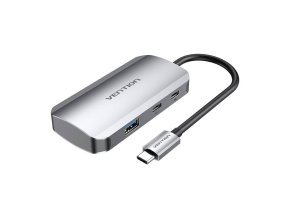 USB-C to USB-C Docking Station, 3x USB3.0, PD 0.15m Vention TNDHB, gray