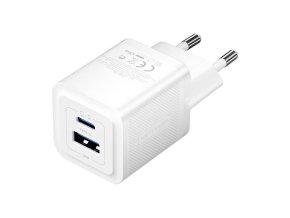Wall charger, Vention, FEQW0-EU,  USB-C + USB- A,  30W/30W , GaN (white)