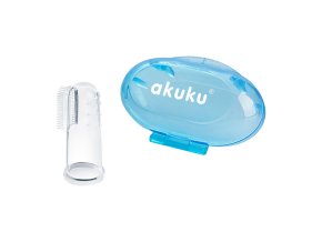 AKUKU A0263 Silikonový zubní kartáček v pouzdře modrý