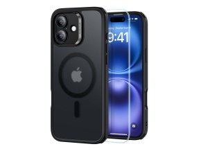 ESR Hybrid Case (HaloLock) for iPhone 16 with screen protection kit (black)