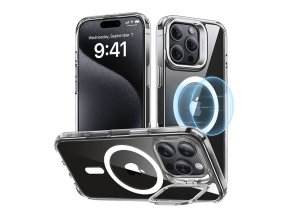 ESR Classic Hybrid (HaloLock) case with stand for iPhone 16 Pro (transparent)