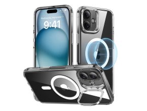 Classic Hybrid (HaloLock) ESR case with stand for iPhone 16 (clear)