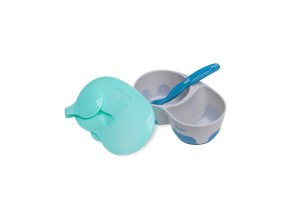 AKUKU A0303 Dvojitá mísa šedá/modrá