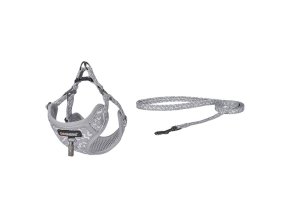 Cat set Dogness harness and leash (Light Grey)