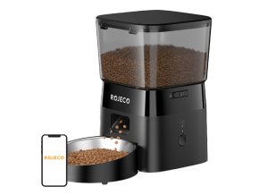 Rojeco 2L automatické krmítko pro domácí mazlíčky WiFi verze (černá)