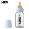 BIBS 5013231 Skleněná láhev proti kolice 110 ml Baby Blue