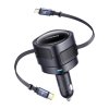 Baseus Enjoyment Max autonabíječka s USB-C + Lightning kabely 60W černá