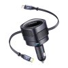 Baseus Enjoyment Max autonabíječka s USB-C + Lightning kabely 60W černá