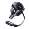 Baseus Enjoyment Max nabíječka do auta s USB-C+Lightning kabely a porty USB-A+USB-C 90W černá
