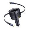 Baseus Enjoyment Max nabíječka do auta s USB-C+Lightning kabely a porty USB-A+USB-C 90W černá