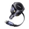 Baseus Enjoyment Max nabíječka do auta s USB-C+Lightning kabely a porty USB-A+USB-C 90W černá
