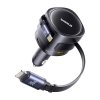 Baseus Enjoyment Max nabíječka do auta s USB-C+Lightning kabely a porty USB-A+USB-C 90W černá