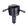 Baseus Enjoyment Max nabíječka do auta s kabely USB-C+USB-C a porty USB-A+USB-C 90W černá