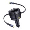 Baseus Enjoyment Max nabíječka do auta s kabely USB-C+USB-C a porty USB-A+USB-C 90W černá