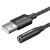 Jednoportová externí zvuková karta USB Vention Gome 1m (černá)