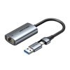 Adaptér Vention USB-A + USB-C do Gigabit Ethernet 0,15 m