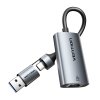 Adaptér Vention USB-A + USB-C do Gigabit Ethernet 0,15 m